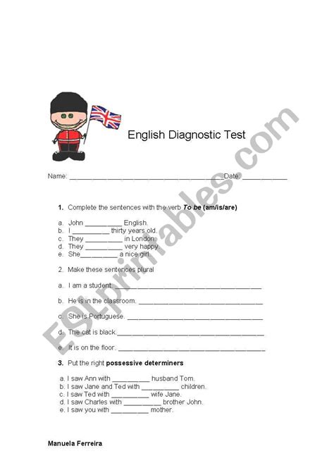 Printable Grammar Diagnostic Test