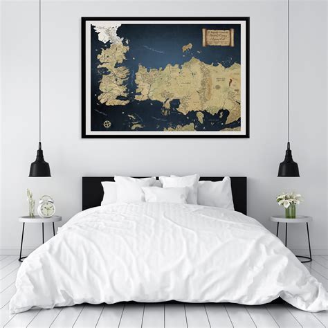 Game of Thrones Map, Printable Map, Game of Throne Decor, Digital ...