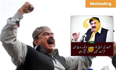 No Sheikh Rasheed Was Not Sick During PTIs Long March Soch Fact Check