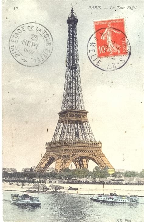 Paris Paris La Tour Eiffel Carte Postale Ancienne Et Vue D Hier