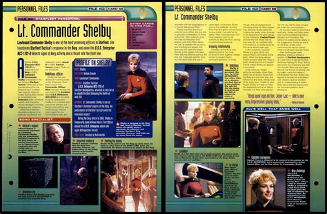 Lt Commander Shelby Starfleet Personnel Star Trek Fact File Page