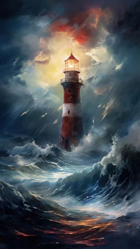 Lighthouse in Storm iPhone Wallpaper 4K