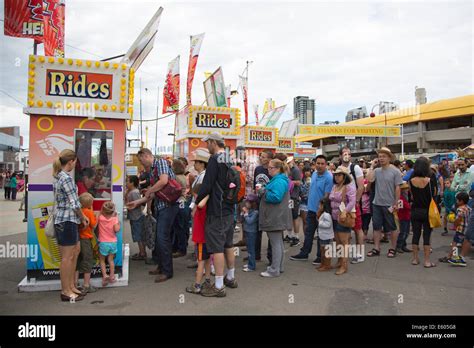 Lineups to buy tickets for rides at the Calgary Stampede Stock Photo ...