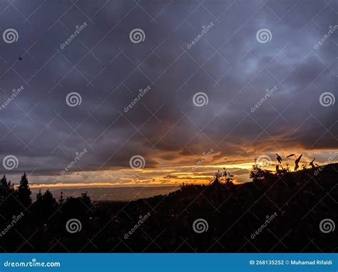 Seeing the Sunset on the Rainbow Hill Stock Photo - Image of hill ...