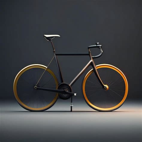 Premium AI Image | a bike with orange rims and a black wheel.