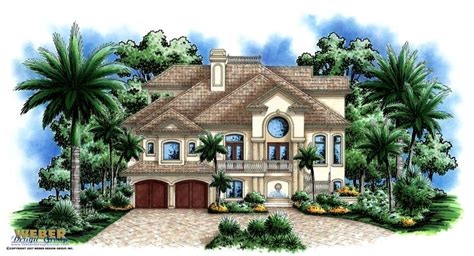 Mediterranean House Plans: Luxury Mediterranean Style Home Floor Plans | Beach house plans ...