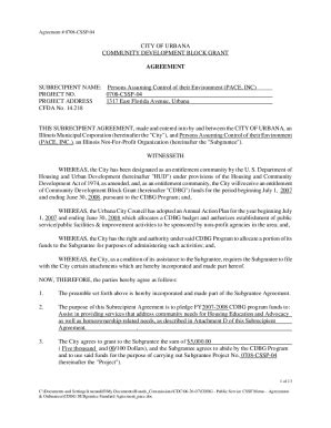 Fillable Online Urbanaillinois Cdbg Cssf Agreement Pace Fax