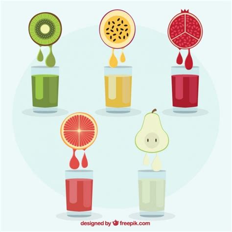 Zumos De Fruta A Color Vector Gratis