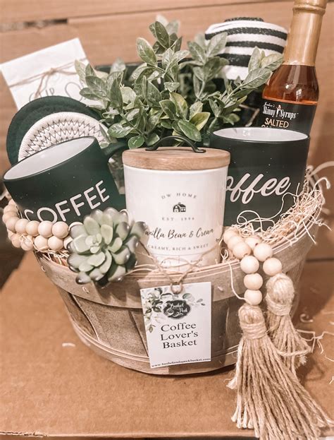 Coffee Lovers T Basket Mugs Syrups Candle And Decor Etsy