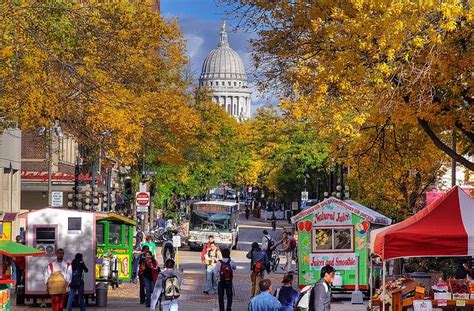 State Street Autumn Afternoon Madison Wisconsin State Street