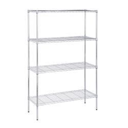 Designer's Image™ 48"W x 72"H x 18"D Chrome 4-Tier Commercial Grade ...