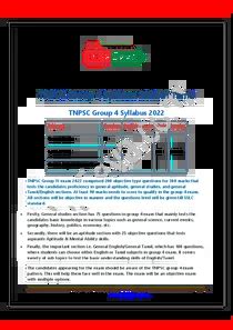 Download TNPSC Group 4 Syllabus 2021 in tamil PDF | OiiDocs.com