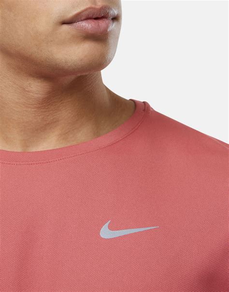 Nike Mens Miler T Shirt Pink Life Style Sports Uk