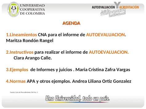 PPT AGENDA 1 Lineamientos CNA Para El Informe De AUTOEVALUACION