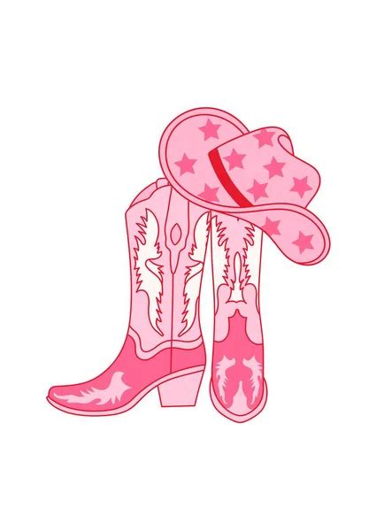 Retro Pink Cowgirl Boot Disco Ball Cowboy Western Wild West Stock Vector By ©cocoartua 644560008