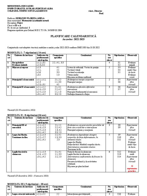 Planificare Fizica Clasa A 9 A Pdf