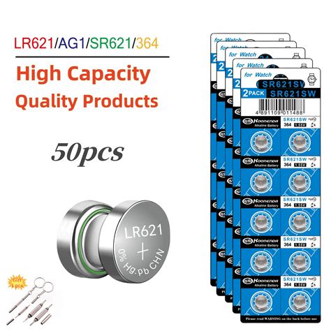 2 50Pcs AG1 LR621 364 Watch Battery 1 55V 364 SR621SW LR621 621 LR60