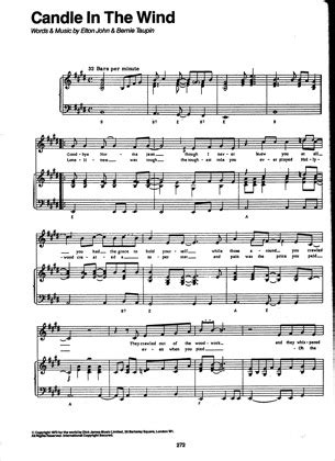 Candle In The Wind (3) - Elton John Free Piano Sheet Music PDF