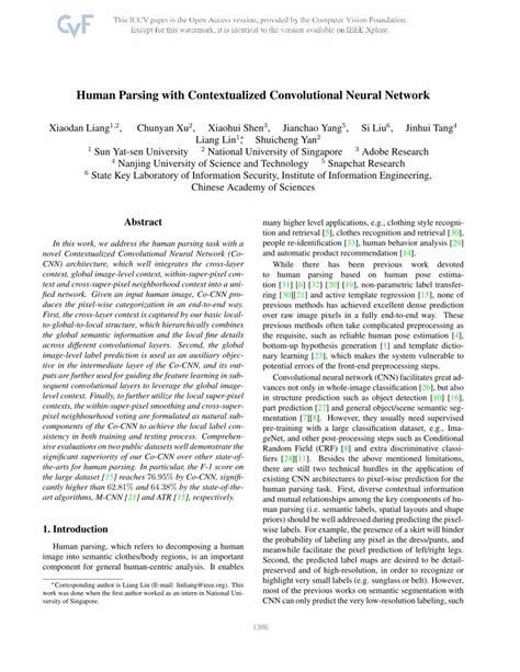 Pdf Human Parsing With Contextualized Convolutional Neural Jyang29 Papers Tpami15 Cocnn Pdf