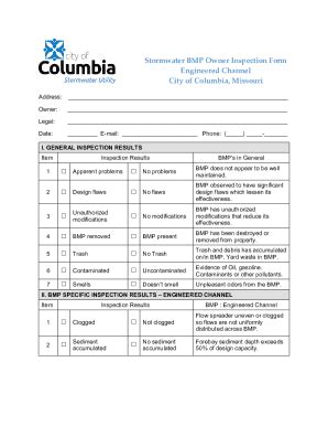 Fillable Online Stormwater Best Management Practices BMP Inspection