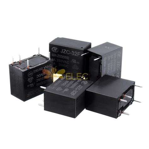 5 peças HF32F JZC 32F 005 012 024 ZS3 5V 12V 24V DC 3A 5Pin Módulo de Relé