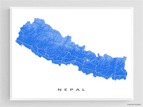 Nepal Map Print and 3D Landscape Nepal Art Prints Kathmandu - Etsy