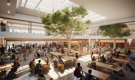 Premium AI Image | school cafeteria filled with students enjoying ...