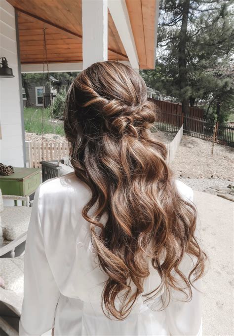 Boho Bridal Half Up Style | Bridal hairdo, Bridal hair, Long hair styles