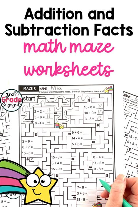 Addition And Subtraction Facts To 20 Mazes Math Worksheets Bundle In