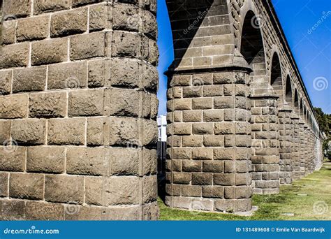 Close Up Of The Arches Of A Stone Aqueduct Stock Photo Image Of