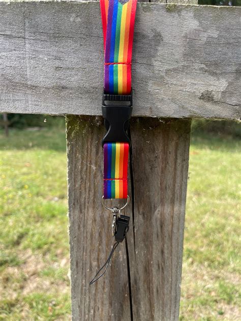 Rainbow Lgbtq Progress Pride Flag Lanyard With Detachable Etsy Uk