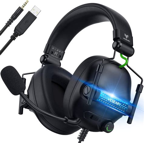 Weseary Wg3 Gaming Headset Ps5 Headset Noise Canceling Stereo Gaming Headphones With