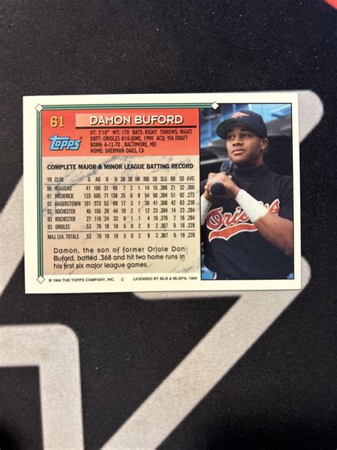 1994 Topps 61 Damon Buford For Sale Online EBay