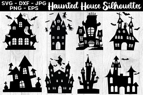 Haunted House Silhouette Pattern