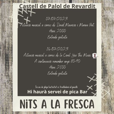 Nits A La Fresca Web Oficial De L Ajuntament De Palol De Revardit