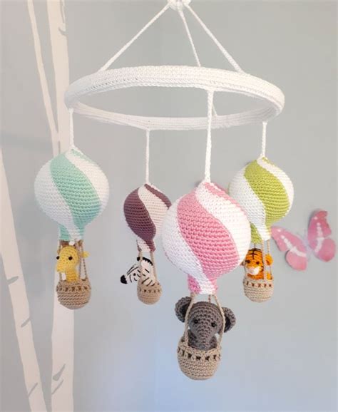 Hot Air Balloon Baby Mobile Crochet Pattern Nursery Mobile Tutorial