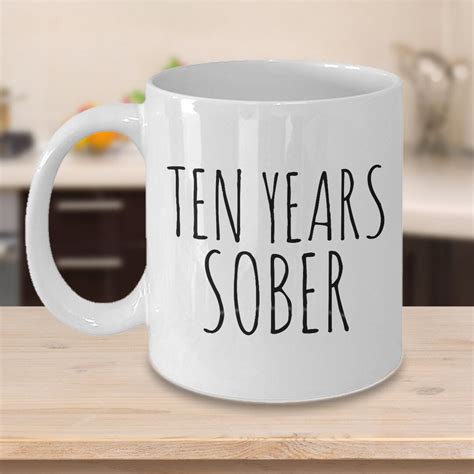 Sobriety T 10 Years Sober Sobriety Mug Recovery T Aa