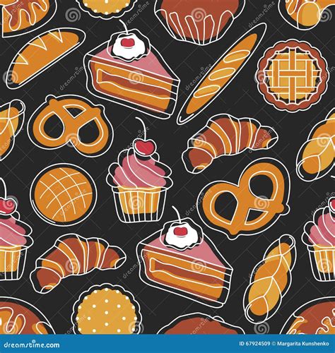 Bakery Seamless Pattern Stock Vector Illustration Of Decor 67924509