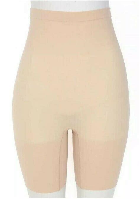 Spanx 237750 Womens Higher Power Mid Thigh Shaping Shorts Soft Nude