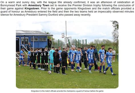 Latest News Amesbury Town Football Club