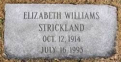 Elizabeth Marriott Williams Strickland 1914 1993 Memorial Find A Grave