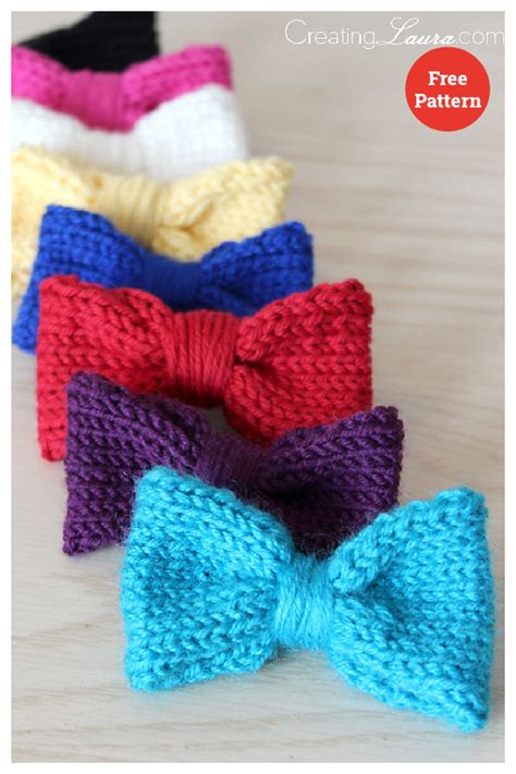 Simple Love Bow Free Knitting Pattern