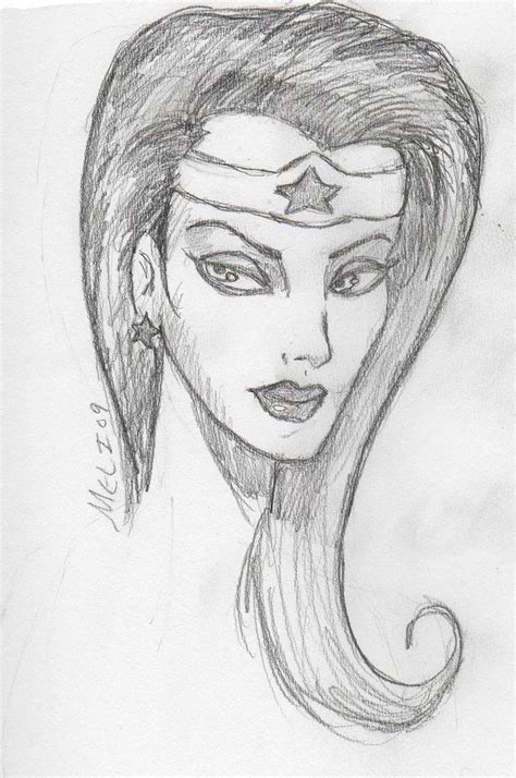 Wonder Woman Head Sketch By Drawingthefemaleform On Deviantart