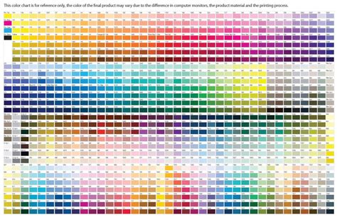 Ink Color Chart | YBLEGAL.net