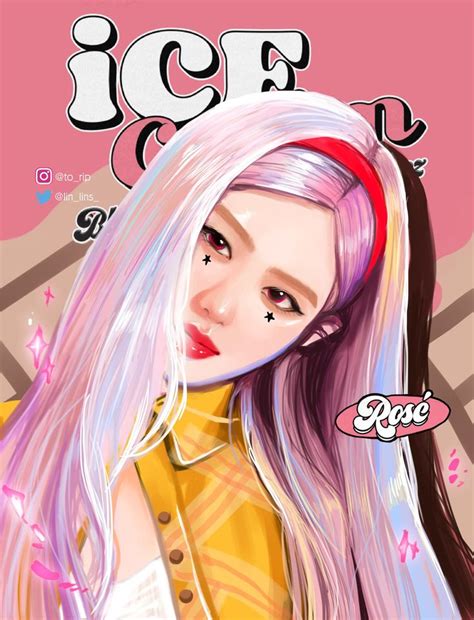 토립 On Twitter Rosé Fanart Blackpink Poster Black Pink Kpop