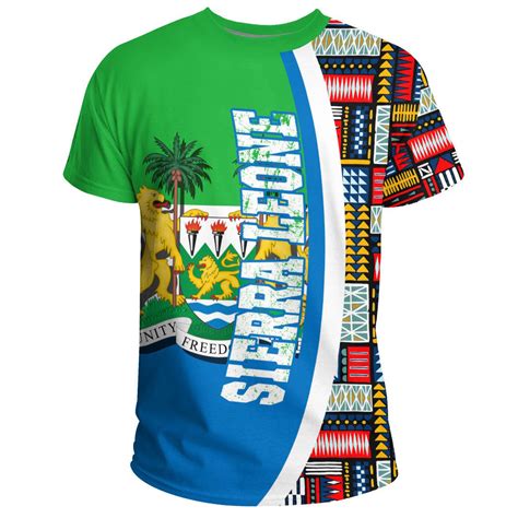 Africazone Clothing - Sierra Leone Flag and Kente Pattern Special A35 ...