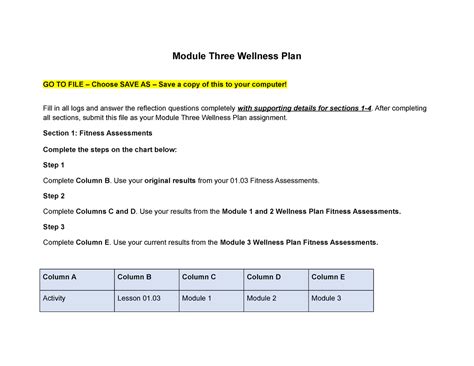 Module Three Wellness Plan Module Three Wellness Plan Go To File