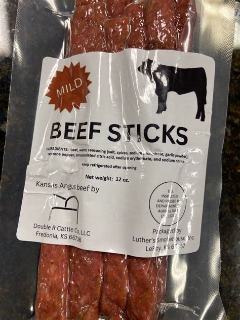 Mild Beef Sticks 12 Ounce Package Double R Cattle