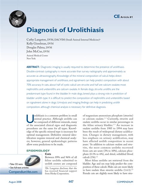 PDF Diagnosis Of Urolithiasis