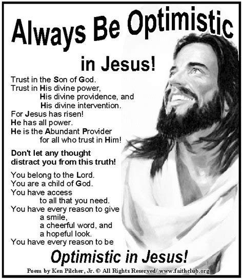 Poems About Being Optimistic In Life Through Jesus Christ Poem About